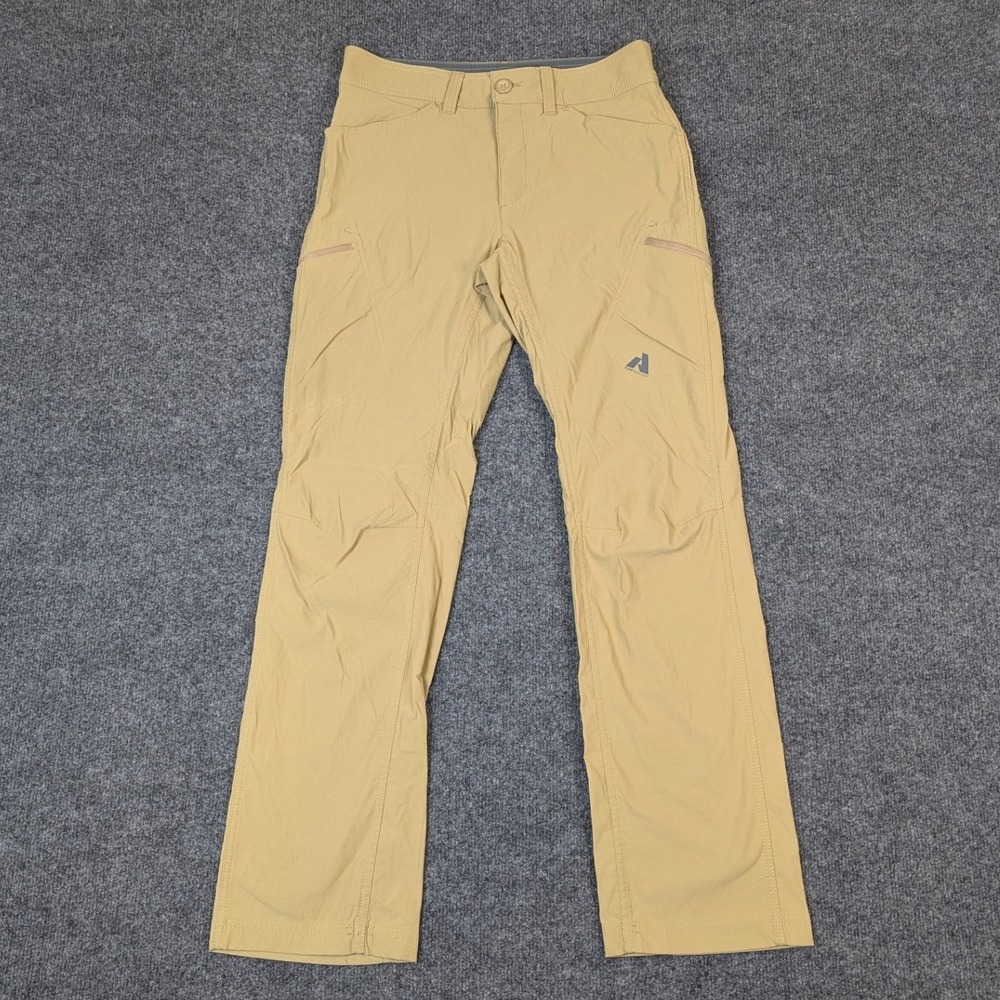 Eddie Bauer First Ascent Mens 30x32 Tan Nylon Stretch Hiking Utility Pants